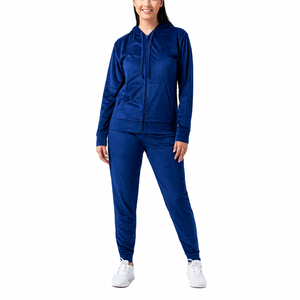 Wholesale Women's Zip Up Hoodie and Jogger <b>Pants</b> Set Premium Sportswear Custom Logo - Product Image 1