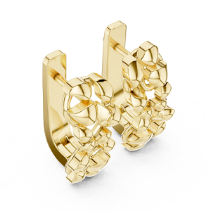 Pendientes de Aro con Textura de Burbuja Escultórica Dorada, Pendientes Huggie Modernos y Gruesos de Diseño, Joyería Minimalista con Diamantes para Mujer - Product Image 2