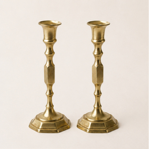 Handmade Antique <b>Brass</b> Candle <b>Holder</b> Set Gold Metal <b>Candlestick</b> Stand for Wedding Centerpieces & Elegant Home Tabletop - Product Image 1