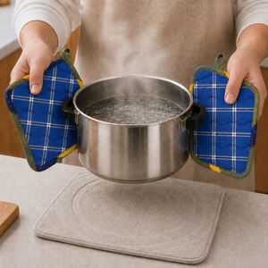 Porte-plat à motif à carreaux teint en fil, haute absorption d'eau, 100 % coton, vente en gros en Inde - Product Image 1