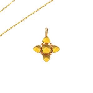 Pendentif croix en argent sterling 925 avec citrine naturelle — Bijou religieux avec pierre de naissance de novembre - Product Image 1