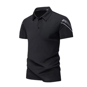 Polo décontracté à manches courtes, T-shirt fin d'été, Polo d'affaires haut de gamme en soie glacée pour hommes américains 2026 - Product Image 4
