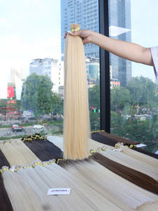 Extensions de cheveux en vrac de haute qualité à prix de gros, 100g, 28 pouces, cheveux humains vierges, couleurs blondes, lisses naturelles - Product Image 2