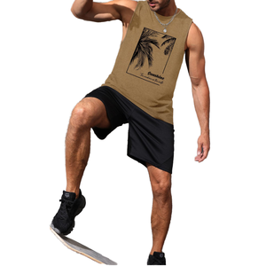 Poids lourd O cou blanc Polyester personnalisé plaine poids lourd débardeur luxe impression personnalisée logo O cou blanc haut surdimensionné hommes - Product Image 1