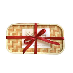 Long Rectangular Bamboo Gift Craft <b>Box</b> <b>Removable</b> Lid Luxury Woven Basket Eco Friendly Honey Jar Tea Candle Packaging Case Custom - Product Image 1