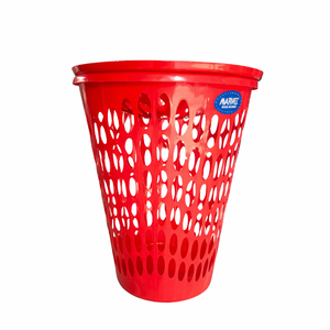 Panier à linge perforé en plastique écologique de qualité supérieure / Panier de rangement pour vêtements (Grande taille, rouge, pour salle de bain) - Product Image 1