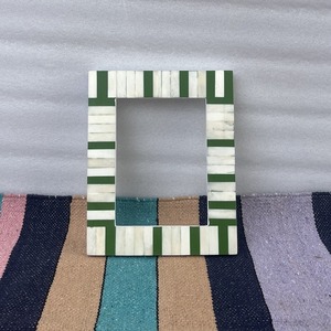 Durable Bone Inlay Resin <b>Square</b> Photo <b>Frame</b> with Horizontal Orientation Tabletop & Wall Mount Home Decor - Product Image 6
