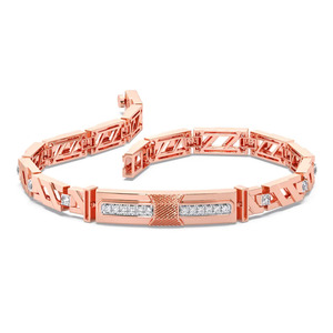 Geometric Angular Framework Diamond Link <b>Bangle</b> <b>Bracelet</b> - Product Image 1
