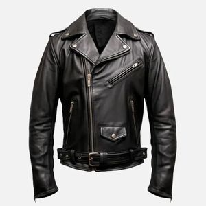 Men's Winter Fitted Leather <b>Jacket</b> with Stand Collar Waterproof & Anti-UV <b>Black</b> High Quality British Fashion PU Leather - Product Image 2