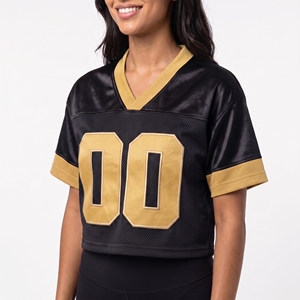 Maillot de football américain unisexe personnalisé, col en V court, respirant, grande taille, manches courtes, vêtement de sport printanier, maillot vierge pour équipe - Product Image 2