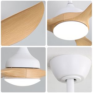 Ventiladores de Techo LED Modernos de 56 Pulgadas con Luz LED Regulable y Motor Reversible de CC Silencioso para Uso en Interiores y Exteriores - Product Image 3