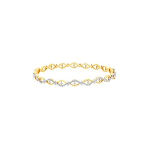 กำไลข้อมือเทนนิสทรงหยดน้ำประดับเพชรทรงกลมทองคำโรสโกลด์ 14K - Product Image 3