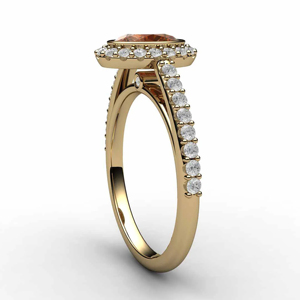Bague de fiançailles pour femme en or massif 18 carats avec diamant rond taille brillant, style classique - Product Image 1