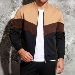 Mens Lightweight Casual Bomber <b>Jacket</b> Stylish Color Block Varsity Coat Comfortable Everyday Wear Trendy Streetwear <b>Zip</b> <b>Up</b> <b>Jacket</b> - Product Image 2