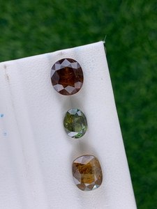 Pierre précieuse Sphène naturelle certifiée IGI, taille ovale, pierres facettées en vrac, collection pour la fabrication de bijoux, gris clair/foncé, 250 grammes - Product Image 4