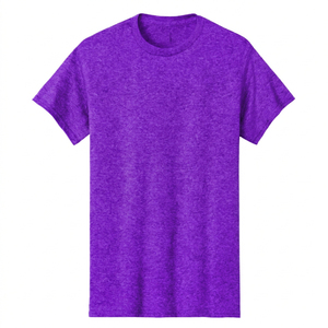 Camiseta de punto de manga corta con cuello redondo, 100% algodón, estampado puff frontal, estilo urbano, corte holgado, color liso, transpirable, heather. - Product Image 5