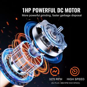 1HP Continuous Feed Food Waste Disposer EZ Connect System for Sound Reduction Metal Garbage Disposal with <b>UK</b> <b>Plug</b> - Product Image 2
