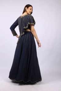 Lehenga Choli Tradicional Glamuroso para Mujer con Adornos de Corte Dana, Elegante para Eventos - Product Image 4