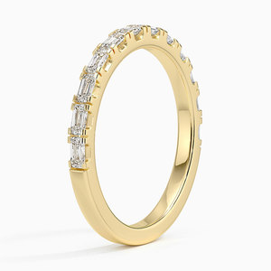 Bague demi-éternité à griffes partagées avec diamants taille baguette - Product Image 1