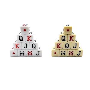 10pcs Spanish Poker <b>Dice</b> Resin 6-Sided Square JQK <b>Dice</b> Set White 16mm Card Symbols Dot K Q J 8 7 - Product Image 1
