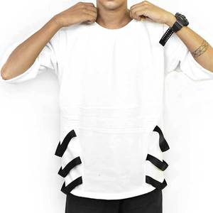 T-Shirts High Quality Oversize Streetwear Oversized Fit Short Sleeve 100% Cotton Blank Solid 100% Cotton Knitted Men's T-Shirts - Product Image 2