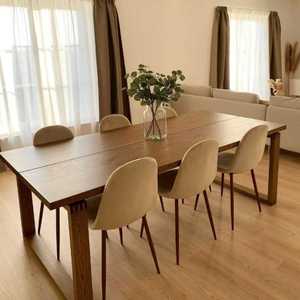 Solid Wood Dining <b>Table</b> Set Rectangular Modern Wooden <b>Table</b> Thick Box Leg Minimalist Clean Line Mid Century Dining Furniture - Product Image 4