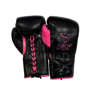 Nuevo Set de Boxeo Fly Negro y Rosa de Cuero Genuino, Guantes de Entrenamiento, Protector de Cabeza, Kit Ligero para Sparring de Boxeo Fly - Product Image 2