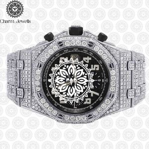 Montre de luxe pour homme en acier inoxydable Charm Jewells, cadran 40 mm, bracelet 20 cm, mouvement mécanique, étanche 10 bars, date automatique, fonction push - Product Image 1
