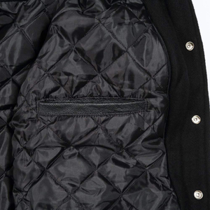 Veste universitaire de baseball américaine pour hommes, 100% laine/cuir, toile, col montant, manches en cuir violet et blanc, fabriquée au Pakistan, haute qualité - Product Image 3
