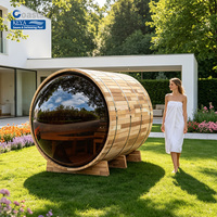 Sauna de Exterior Inteligente con WiFi, de Madera de Cedro Rojo, con Múltiples Piezas, Certificación ETL, de Lujo, Estilo Italiano, para Jardín
