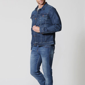 Veste en jean pour homme à porter au quotidien, tissu en jean robuste, coupe ample, décontractée, manches longues, vêtement de mode, veste en jean élégante pour homme - Product Image 4