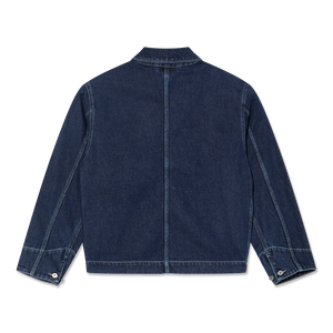 Custom 100% Cotton Denim Single Button Hooded Breathable Quick Dry Vintage Stone Washed Bomber <b>Trucker</b> Indigo <b>Jacket</b> for <b>Men</b> - Product Image 4