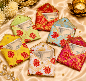Juego de Sobres Shagun Hechos a Mano con Cierre Magnético, Funda Tradicional para Regalo en Efectivo de Boda, Bolsa para Regalo de Dinero - Product Image 3