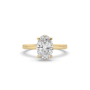 Anillo de Diamante Cultivado en Laboratorio, Corte Oval Brillante de 2.12 Quilates, Oro de 10 y 14 Quilates, Ligero, con Engaste Único para Joyerías y Vendedores - Product Image 6
