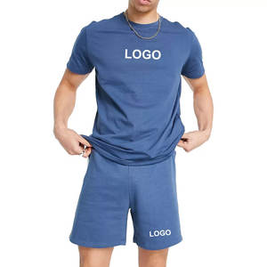 Ensemble de jogging et de sport d'été 100 % polyester pour hommes, hauts à manches courtes et shorts à séchage rapide, ensembles de t-shirts pour hommes - Product Image 2