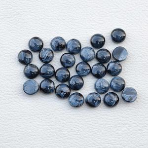 พลอยพีเทอร์ไซต์สีน้ำเงินธรรมชาติขนาด 8 มม. รูปทรงกลมแบนแบบคาโบชอง คุณภาพดีที่สุด พลอยกึ่งมีค่าแบบเม็ดเดี่ยว จากผู้ผลิตโดยตรง - Product Image 4