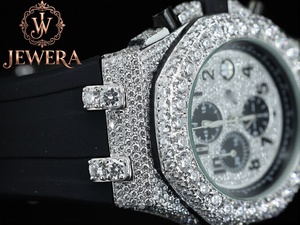 High on Demand Mossinate Luxury <b>Rubber</b> Diamond <b>Watch</b> Premium Timepiece with Genuine Diamonds for Men and Women - Product Image 5