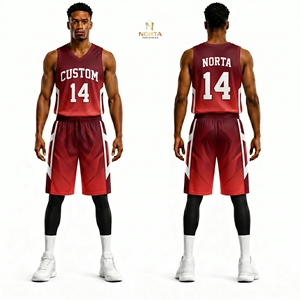 Conjunto de Uniforme de Baloncesto con Diseño de Ondas de Agua Azules y Blancas, Sublimado, Transpirable, de Malla de Poliéster, Ropa Deportiva Profesional para Equipos - Product Image 3