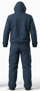 Ensemble de camping pour homme : veste à capuche - 100 % polyester, infroissable, séchage rapide, écologique, épais, élastique, manches régulières - Product Image 2