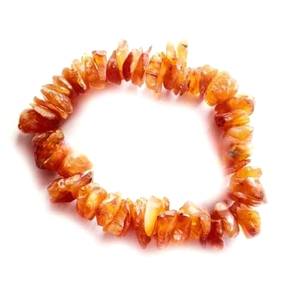 Pulsera Elástica Europea Hecha a Mano con Ágata Cornalina Roja, Artesanía de Piedras Semipreciosas Portátiles para Regalos Empresariales - Product Image 1