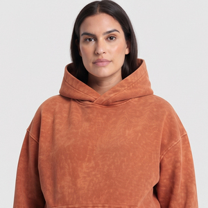 Sudadera con capucha de maternidad para mujer, 100% algodón polar, estilo holgado, con efecto acid wash, para invierno - Product Image 3