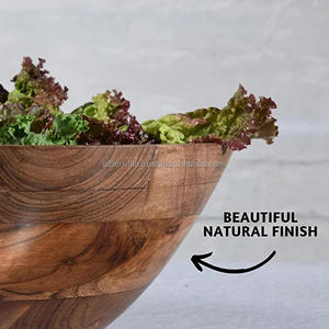 Bol de service rond en bois rustique de toutes tailles pour la maison et la cuisine pour la soupe et la décoration Prix - Product Image 4