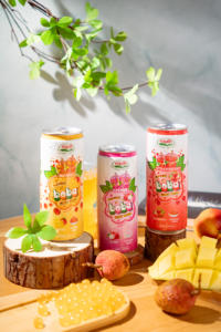 Meilleur prix de gros pour la boisson au jus de pêche Popping Boba 320 ml en canette, boisson NAWON Factory, marque privée vietnamienne, échantillon gratuit, HALAL, OEM - Product Image 4