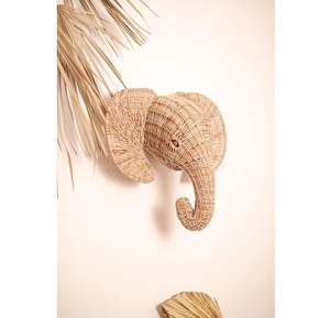 Handcrafted Safari Animal <b>Head</b> Art Piece rattan decorate <b>kids</b> Sustainable Wicker Material <b>For</b> <b>Kid</b> Bedroom Interior <b>Styling</b> - Product Image 2