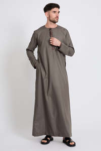 High Quality Traditional Muslim <b>Thobe</b> Thawb Arab <b>Men</b> Plus Size Breathable Polyester Embroidered Ankle Length Loose Fit Long - Product Image 3