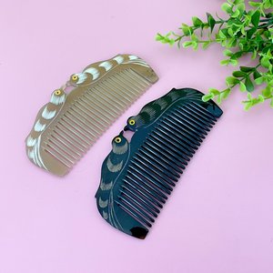 Professional Handmade Horn Hair <b>Comb</b> Natural Static Free <b>Wide</b> Tooth <b>Comb</b> for Curly Hair Beard Grooming and Scalp Massage - Product Image 4