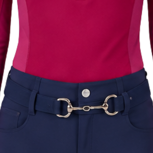 <b>Navy</b> Blue <b>Women</b> Equestrian Riding Breeches High Waist Stretch Horse Riding Pants <b>Belt</b> Loop Competition Training Apparel - Product Image 6