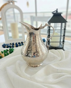 Vintage Copper Pitcher with Engraved Design for Wedding <b>Drinks</b> Durable Eco-Friendly Metal <b>Jug</b> for Wine & Beer - Product Image 2