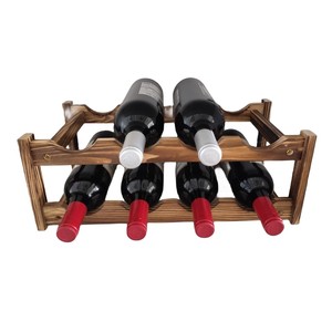 Porte-vin rectangulaire géométrique en teck en gros - Pièce d'art moderne faite à la main et écologique à bas prix - Product Image 6
