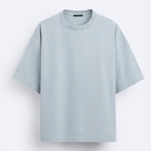 Men's Oversized Plain Cotton T-Shirt O-Neck <b>Short</b> Sleeve Casual Solid Color Loose Fit Jersey Knitted Top - Product Image 2